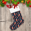 Christmas Socks Candy Cane And Stars On Blue Background Christmas Stocking