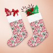Christmas Red And Green Floral Brush Strokes Christmas Stocking