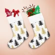 Black And Gold Christmas Trees On White Background Christmas Stocking