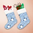 Christmas Cute White Penguin With Falling Snow Christmas Stocking