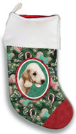Beautiful Bedlington Terrier Sandy Christmas Stocking Christmas Gift Red And Green Tree Candy Cane