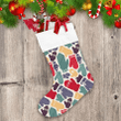 Retro Doodle Painted Colorful Winter Mittens Pattern Christmas Stocking