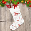 Winter Is Calling Watercolor Red Cardinal Birds And Berries Pattern Christmas Stocking