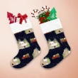 Warm Houses In The Snow And Red Trucks With Spruce Trees Pattern Christmas Stocking