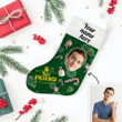 Green Candy Cane Christmas Stocking Christmas Gift Custom Name And Photo Best Friend