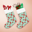 Kawaii Heart Snowflakes And Mittens Symbol Pattern Christmas Stocking