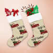 Lettering Merry Christmas Script With Retro Truck Pattern Christmas Stocking