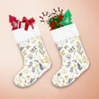 Luxurious Golden Plants With Holly Berries Branches Pattern Christmas Stocking