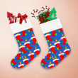Christmas Little Santa Elf In Red Socks Pattern Christmas Stocking