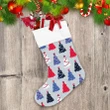Colorful Christmas Trees With Lamps And Stars Christmas Stocking