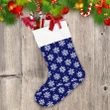 Cool Design Snoflakes And Dots Pattern On Dark Blue Background Christmas Stocking