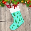 Trendy Green Icons In The Shape Of Mittens Glove Pattern Christmas Stocking