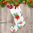 Christmas Holiday With Defferent Red Flowers Christmas Stocking