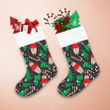 Colorful With Bears Candy Canes And Fir Trees Christmas Stocking