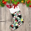 Cute Black Kitten Santa Hat Hold Christmas Balls Tree Branch Christmas Stocking