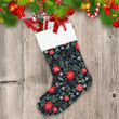 Floral Branches Berries Mistletoe And Christmas Red Poinsettia Christmas Stocking