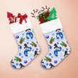 Xmas Snowmen In Hat Blue Scarf And Mittens Christmas Stocking