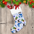 Xmas Snowmen In Hat Blue Scarf And Mittens Christmas Stocking