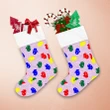 Mini Polka Dot Pink Background With Colorful Mittens Glove Christmas Stocking
