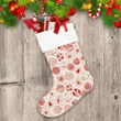 Red Color Cute Ornated Christmas Balls And Snowflakes Christmas Stocking