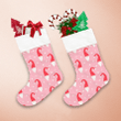 Lovely Gnomes On Pink Stars Background Pattern Christmas Stocking