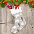 White Polar Bear And Winter Snowflakes Background Christmas Stocking