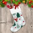 Santa Claus Snowman Snowflakes And Christmas Trees Christmas Stocking