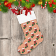 Christmas Sock On Orange Coral Color Background Christmas Stocking