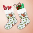 Cute Squirrel Forest Pine Branches Pattern Christmas Stocking