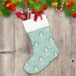 Christmas Penguins And White Triangles Geometric Christmas Stocking