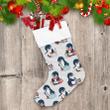 Christmas With Cute Penguins In The Shop Christmas Stocking