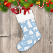 Watercolor Winter Background With Polar Bear Christmas Stocking