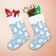 Watercolor Winter Background With Polar Bear Christmas Stocking