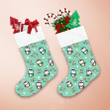 Christmas Cute Penguin And Colorful Typography With Snow Christmas Stocking