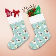 Happy Llamas With Christmas Gift And Snowflake Christmas Stocking