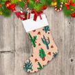 Christmas Decorated Cactus And Gift Box Christmas Stocking
