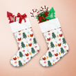 Squirrel In Pine Forest White Theme Design Christmas Stocking