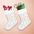 Sketch Style Colorful Circle Background With Mittens Pattern Christmas Stocking
