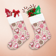 Colorful Christmas Candy Cane And Snowball Christmas Stocking
