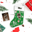 Custom Face Christmas Stocking Christmas Gift Snowman Hero With Text
