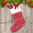 Camouflage Abstract Christmas White And Red Christmas Stocking