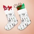 Gray Polka Dot With Cartoon Cute Gnomes Family Christmas Stocking