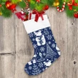 Polar Bears And Snowy Forest Blue White Christmas Christmas Stocking