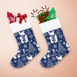 Polar Bears And Snowy Forest Blue White Christmas Christmas Stocking