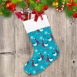 Merry Christmas Funny Blue Bird With Red Hat And Scarf Christmas Stocking