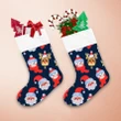 Reideer Santa Claus And Snowman With Christmas Hat Christmas Stocking