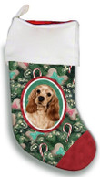 Awesome Cocker Spaniel Buff Christmas Stocking Christmas Gift Red And Green Tree Candy Cane