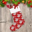 Christmas Knitted With Pretty Cow And Heart Christmas Stocking