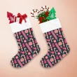 Different Types Of Candy And Chocolate Cookies In Pink Pattern Christmas Stocking