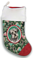Nice Schnoodle Christmas Stocking Christmas Gift Green And Red Candy Cane Bone
